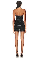 Norma Kamali Cayla Side Drape Pickleball Dress in Black, view 4, click to view large image.