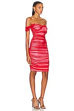 Norma Kamali Walter Dress in Tiger Red & Snow White, view 2, click to view large image.