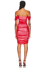 Norma Kamali Walter Dress in Tiger Red & Snow White, view 3, click to view large image.