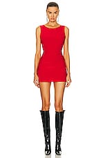 Norma Kamali Sleeveless Pickleball Mini Dress in Tiger Red, view 1, click to view large image.