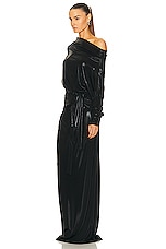 Norma Kamali Four Sleeve All In One Gown in Black, view 3, click to view large image.