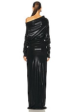Norma Kamali Four Sleeve All In One Gown in Black, view 4, click to view large image.