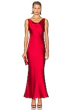Norma Kamali Maria Gown in Tiger Red, view 1, click to view large image.