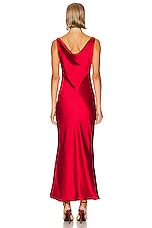 Norma Kamali Maria Gown in Tiger Red, view 3, click to view large image.