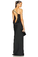 Norma Kamali One Shoulder Bias Gown in Black, view 1, click to view large image.