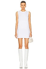 Norma Kamali Sleeveless Tailored Terry Mini Dress in Snow White, view 1, click to view large image.