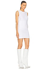 Norma Kamali Sleeveless Tailored Terry Mini Dress in Snow White, view 2, click to view large image.
