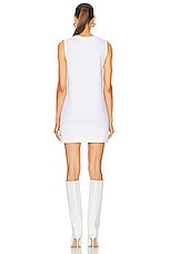 Norma Kamali Sleeveless Tailored Terry Mini Dress in Snow White, view 3, click to view large image.