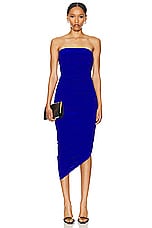 Norma Kamali Strapless Diana Dress in Electric Blue, view 1, click to view large image.