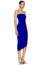 Norma Kamali Strapless Diana Dress in Electric Blue, view 2, click to view large image.