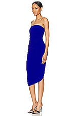 Norma Kamali Strapless Diana Dress in Electric Blue, view 3, click to view large image.