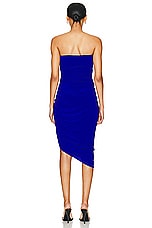 Norma Kamali Strapless Diana Dress in Electric Blue, view 4, click to view large image.