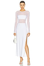 Norma Kamali Dash Dash Side Slit Gown in Snow White, view 1, click to view large image.