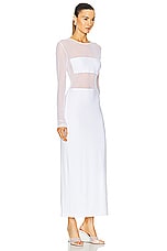 Norma Kamali Dash Dash Side Slit Gown in Snow White, view 2, click to view large image.