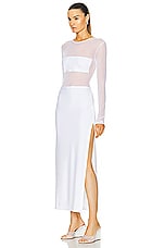 Norma Kamali Dash Dash Side Slit Gown in Snow White, view 3, click to view large image.