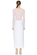 Norma Kamali Dash Dash Side Slit Gown in Snow White, view 4, click to view large image.