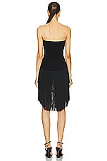 Norma Kamali 18&quot; Fringe Bishop Dress in Black, view 4, click to view large image.