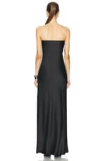 Norma Kamali Bias Strapless Gown in Black, view 3, click to view large image.