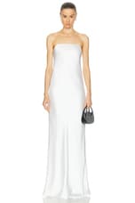 Norma Kamali Bias Strapless Gown in Snow White, view 1, click to view large image.