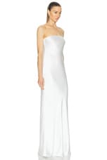 Norma Kamali Bias Strapless Gown in Snow White, view 2, click to view large image.