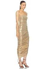 Norma Kamali Strapless Diana Gown in Gold, view 2, click to view large image.