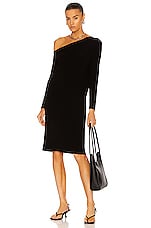 Norma Kamali Drop Shoulder Dress in Black, view 1, click to view large image.