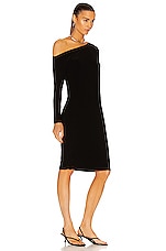 Norma Kamali Drop Shoulder Dress in Black, view 2, click to view large image.