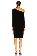 Norma Kamali Drop Shoulder Dress in Black, view 4, click to view large image.