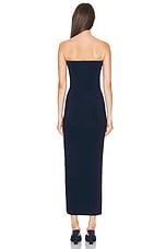 Norma Kamali Strapless All in One Side Slit Gown in True Navy, view 4, click to view large image.