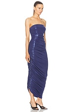 Norma Kamali Strapless Diana Gown in Military Blue, view 2, click to view large image.