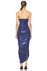 Norma Kamali Strapless Diana Gown in Military Blue, view 4, click to view large image.