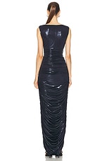 Norma Kamali Sleeveless Side Shirred Gown in True Navy, view 3, click to view large image.