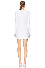 Norma Kamali Long Sleeve Crewneck Mini Dress in Snow White, view 3, click to view large image.