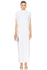 Norma Kamali Sleeveless All in One Side Slit Gown in Snow White, view 2, click to view large image.
