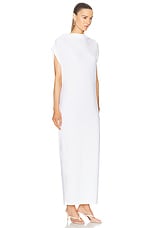 Norma Kamali Sleeveless All in One Side Slit Gown in Snow White, view 3, click to view large image.