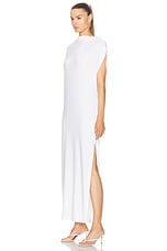 Norma Kamali Sleeveless All in One Side Slit Gown in Snow White, view 4, click to view large image.