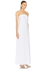 Norma Kamali Strapless Tailored Side Slit Gown in Snow White, view 3, click to view large image.