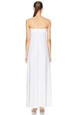 Norma Kamali Strapless Tailored Side Slit Gown in Snow White, view 5, click to view large image.