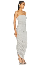 Norma Kamali Strapless Diana Gown in Light Grey, view 2, click to view large image.