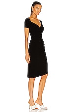Norma Kamali Sweetheart Side Drape Dress in Black, view 2, click to view large image.