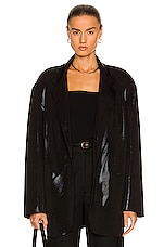 Norma Kamali Oversized Single Breasted Jacket in Black, view 1, click to view large image.