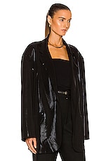 Norma Kamali Oversized Single Breasted Jacket in Black, view 3, click to view large image.