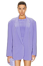Norma Kamali Oversized Single Breasted Jacket in Lilac, view 1, click to view large image.
