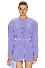 Norma Kamali Oversized Single Breasted Jacket in Lilac, view 2, click to view large image.