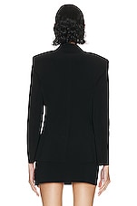Norma Kamali Classic Single Breasted Jacket in BLACK, view 3, click to view large image.