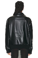 Norma Kamali Oversized Moto Jacket in Black, view 4, click to view large image.