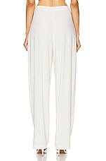 Norma Kamali Tapered Pleated Trouser in Bone, view 3, click to view large image.
