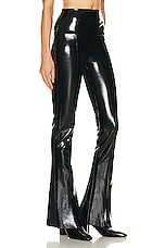 Norma Kamali Faux Leather Spat Legging in Black, view 2, click to view large image.