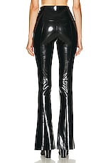 Norma Kamali Faux Leather Spat Legging in Black, view 3, click to view large image.