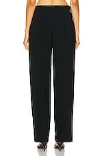 Norma Kamali Low Rise Pleated Trouser in Black, view 3, click to view large image.